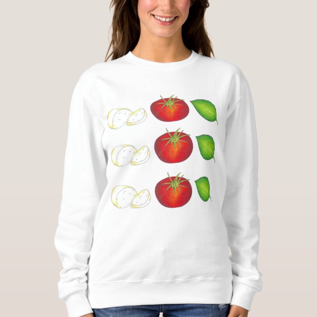 Sudadera Mozzarella Tomato Basil Comida Italiana Nonna (Anverso)