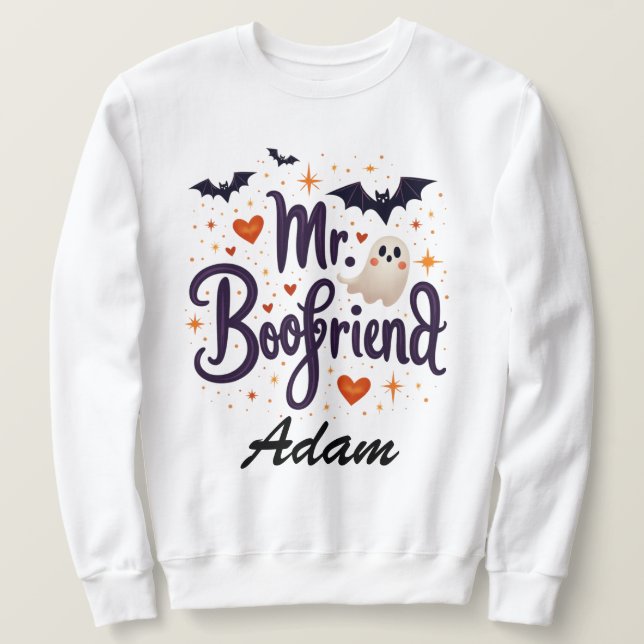 Sudadera Mr. Boofriend Custom Name Halloween Sweatshirt (Anverso del diseño)