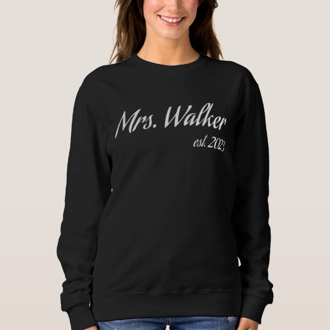 Sudadera Mrs. WALKER 2023 new bride bridal shower wedding (Anverso)