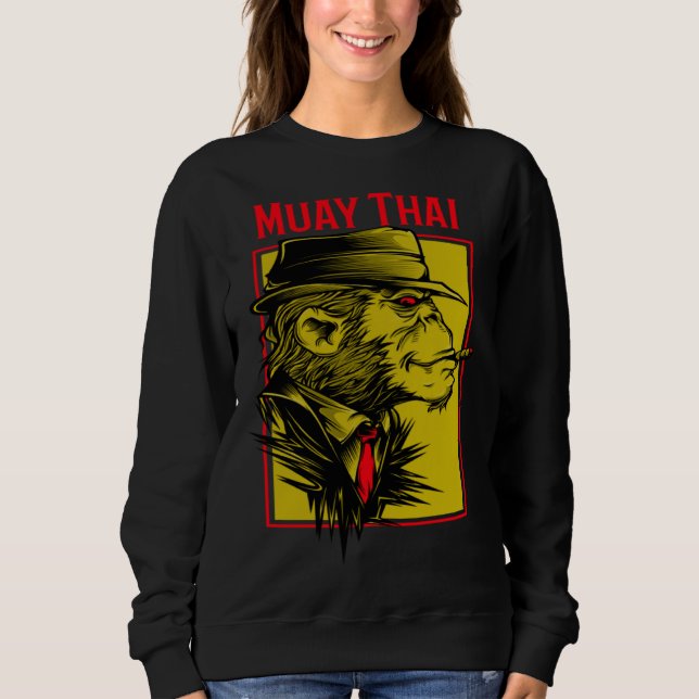 Sudadera Muay Thai Chimp Jiu Jitsu MMA Fighting Muay Thai (Anverso)