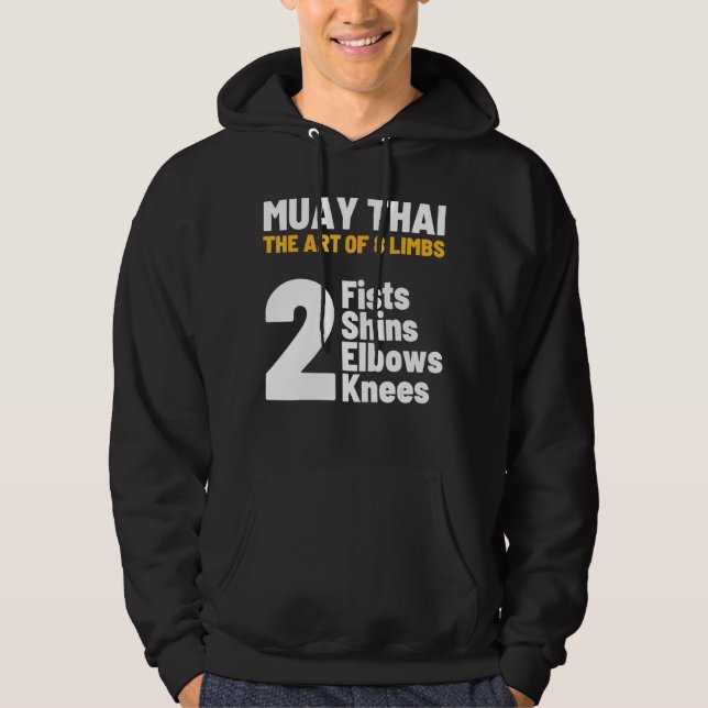 Sudadera Muay Thai De 8 Limbs 2 Puños Brilla Sobre Rodilla (Anverso)