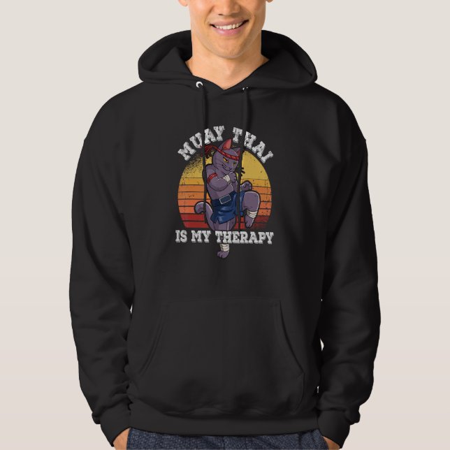 Sudadera Muay Thai es mi terapia (Anverso)