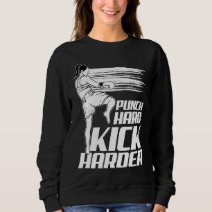 Sudadera Muay Thai  Golpea Fuerte Patea Más Fuerte  Kickbox