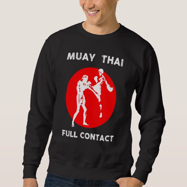 Sudadera Muay Thai  Retro Kickboxing Boxing (Anverso)