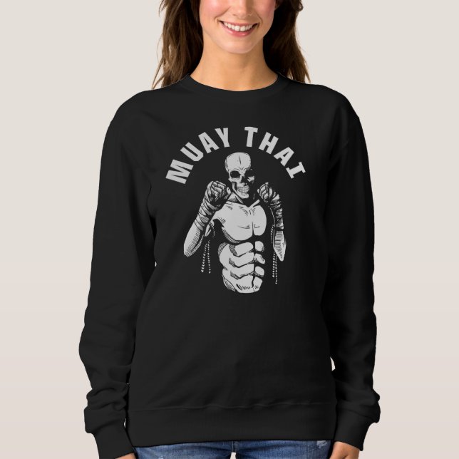 Sudadera Muay Thai Skeleton Fighter Mma Club Entrenador M I (Anverso)
