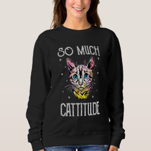 Sudadera Mucha Gato Cattitude Gato Mamá Humor Gato Papá Cow