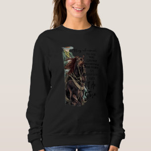 Sudadera Muchacha de vaca montando caballo soy la tormenta 