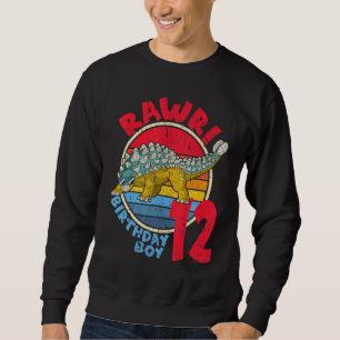 Sudadera ¡Muchacho 12 cumpleaños, Rawr! Ankylosaurus I Mamá