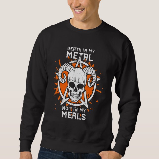 Sudadera Muerte En Mi Metalizado No En Mis Comidas Vegan Me (Anverso)