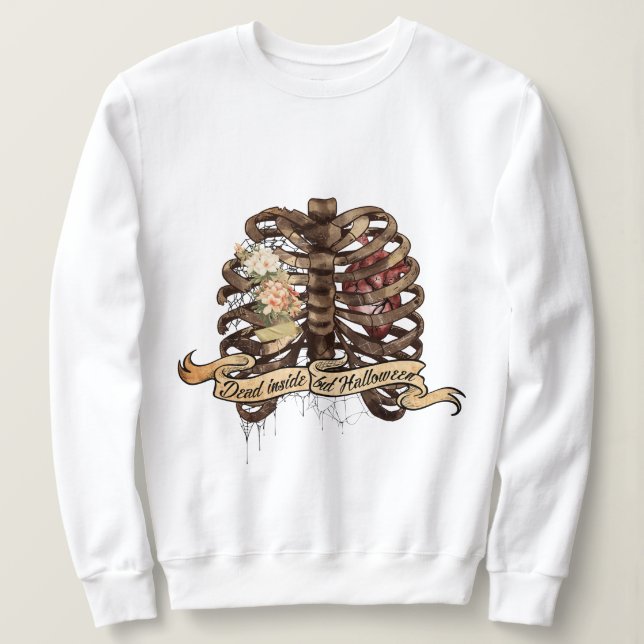 Sudadera Muerto adentro pero Halloween (Anverso del diseño)