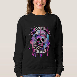 Sudadera Muerto Dentro Pero Café Skeleton Skull Cafeado