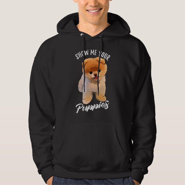 Sudadera Muéstrame tus cachorros graciosos pomeranos (Anverso)