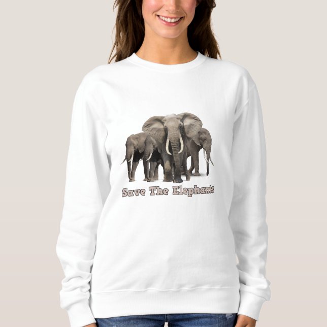 Sudadera Mugre de elefantes africanos (Anverso)