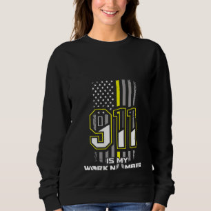 Sudadera Mujer 911 Dispatcher Mi Número De Trabajo Amarillo