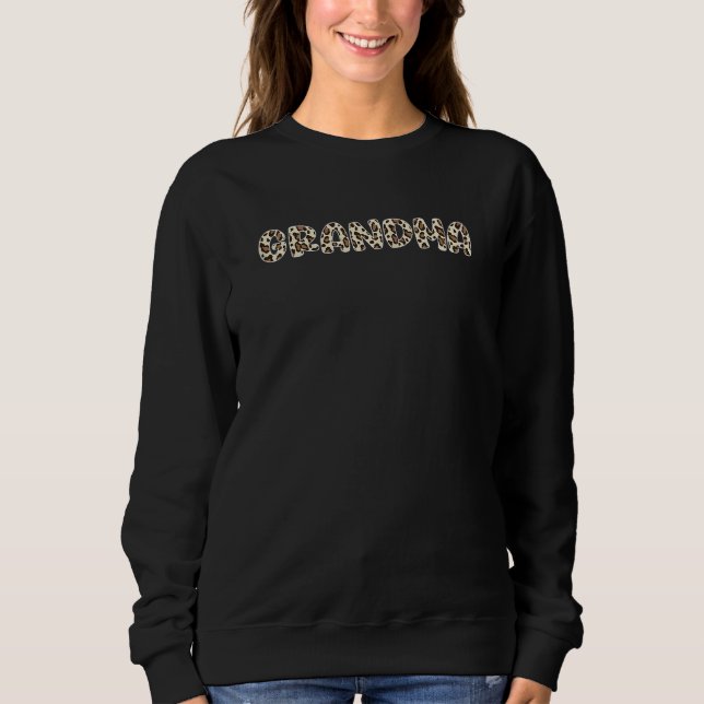 Sudadera Mujer Abuela Patrón de leopardo impreso en animale (Anverso)