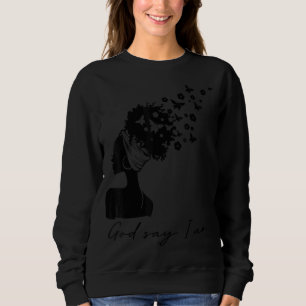 Sudadera Mujer africana Dios dice que soy mariposa Melanin