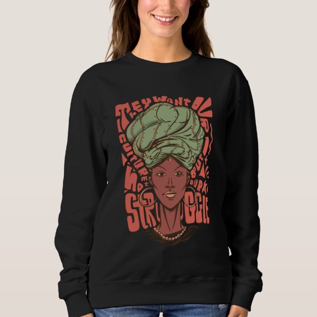 Sudadera Mujer Africana Mes de la Historia Negra (Anverso)