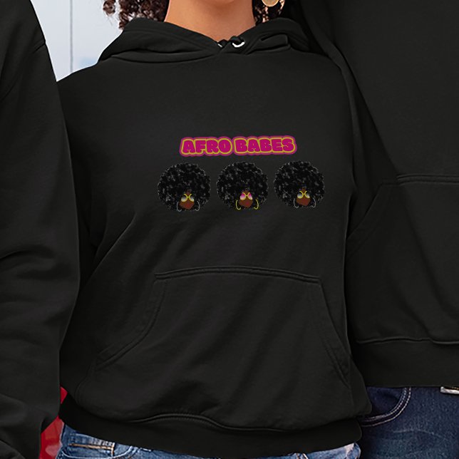 Sudadera Mujer afroamericana - Afro Babes, negra (Afro Babes Hoodie)