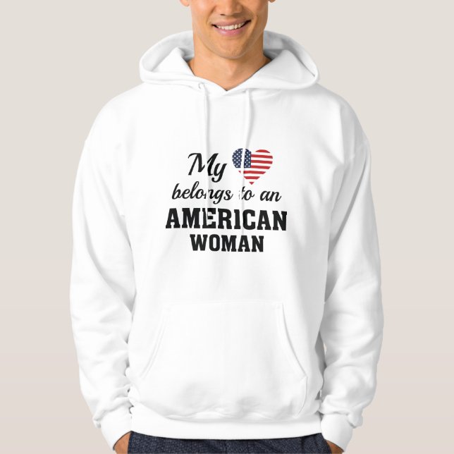 Sudadera Mujer americana del corazón (Anverso)