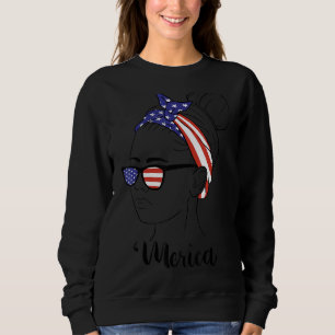 Sudadera Mujer Americana Merica Messy Bun Usa 1