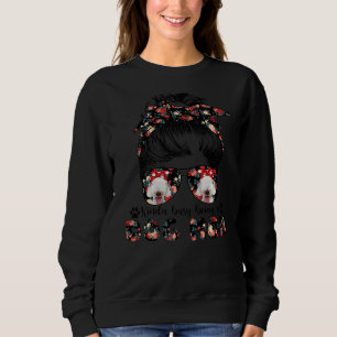 Sudadera Mujer: Bedlington Terrier Dog Mom Messy Bun Hair G