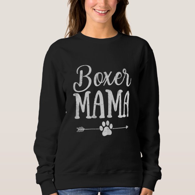 Sudadera Mujer Boxer Mama Boxer Dueña De Funny Boxer Dog Mo (Anverso)
