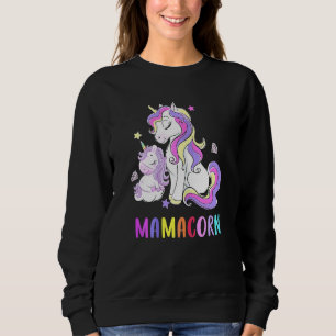 Sudadera Mujer Cute Mamacorn Unicornio traje de cumpleaños 