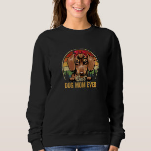 Sudadera Mujer Dachshund Mejor Mamá Perro Jamás Retro Mamá
