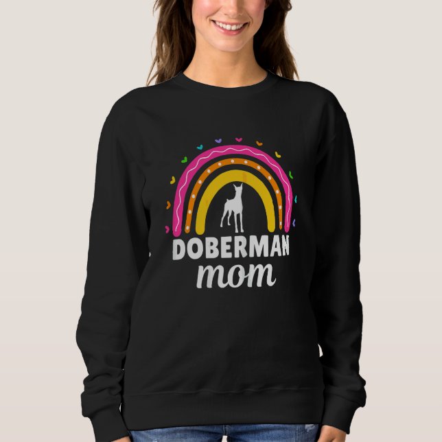 Sudadera Mujer Doberman Mamá Rainbow Dobie Mamá Doberman Pi (Anverso)