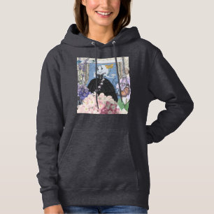 Sudadera Mujer elegante azul vestido floral de fantasía