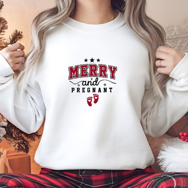 Sudadera Mujer embarazada y mora moderna (Modern Merry and Pregnant Woman Sweatshirt)