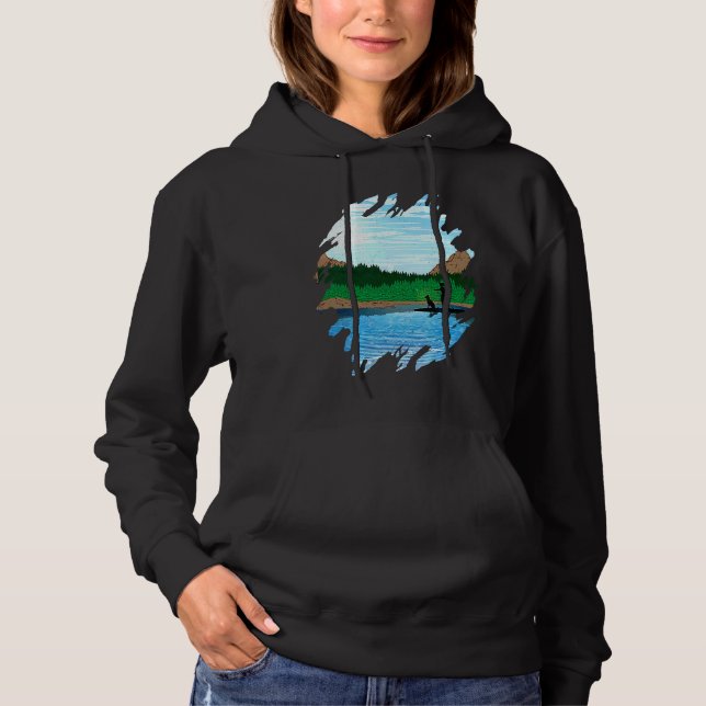 Sudadera Mujer en paddleboard con perro, paddleboarding en  (Anverso)