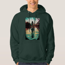 Mujer en una camiseta psicodélica de lago | Arte s