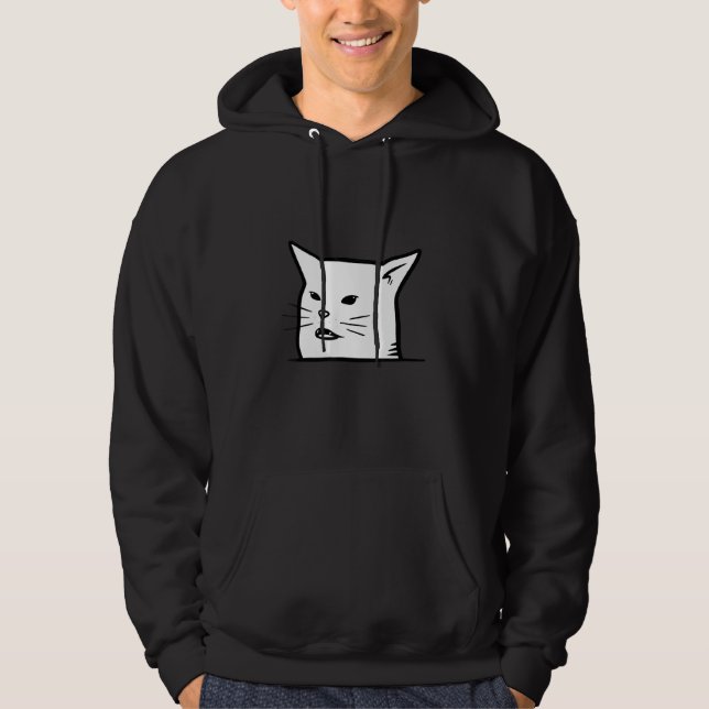 Sudadera Mujer Enfadada Gritando Al Gato (Anverso)