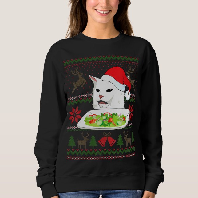 Sudadera Mujer Gritando A Un Meme De Navidades Santa (Anverso)