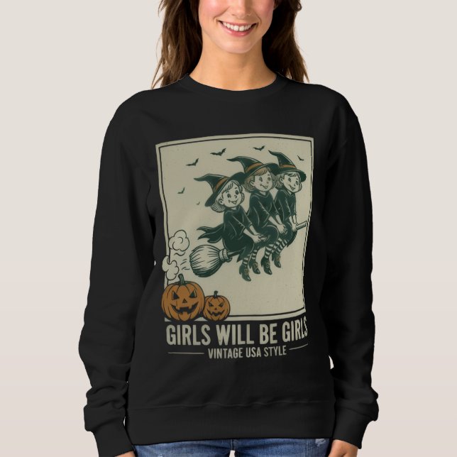 Sudadera Mujer: Halloween Witch Tee - Chicas serán Chicas (Anverso)