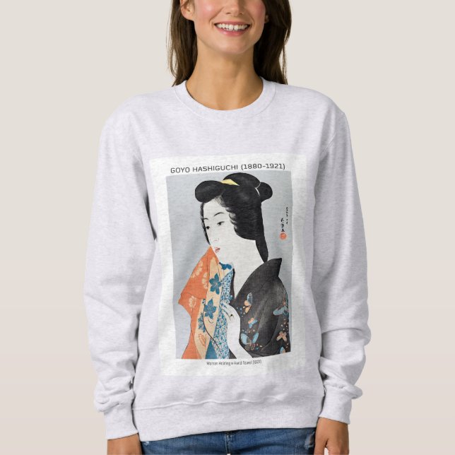 Sudadera Mujer japonesa sosteniendo su toalla - Goyō Hashig (Anverso)