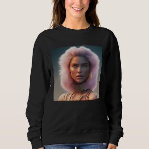 Sudadera Mujer León Esponjoso Melena Rosa Rey Fantasía Natu