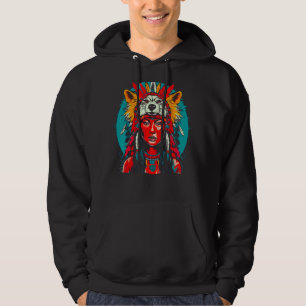Sudadera Mujer Lobo Cabeza Nativo Americano Indígena