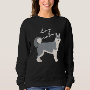 Sudadera Mujer madre con perro Husky Siberiano gris y blanc