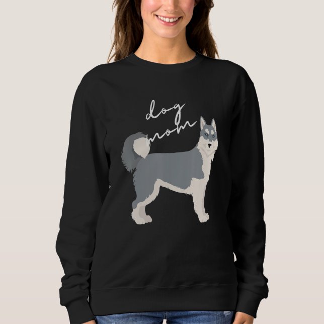 Sudadera Mujer madre con perro Husky Siberiano gris y blanc (Anverso)