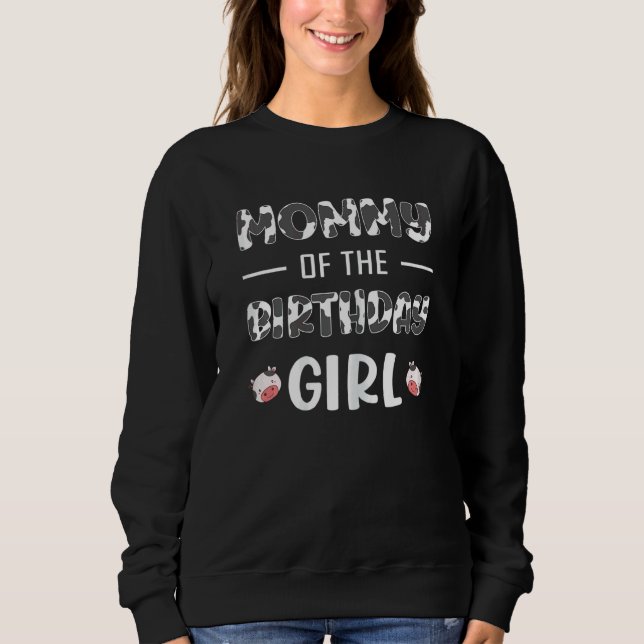 Sudadera Mujer Mamá De La Vaca Chica De Cumpleaños Coincidi (Anverso)