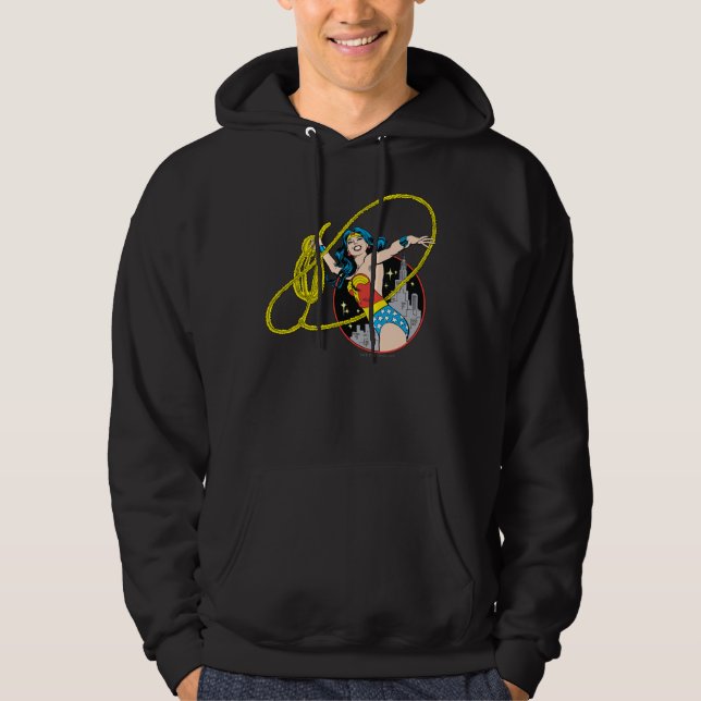 Sudadera Mujer Maravilla con antecedentes de ciudad (Anverso)