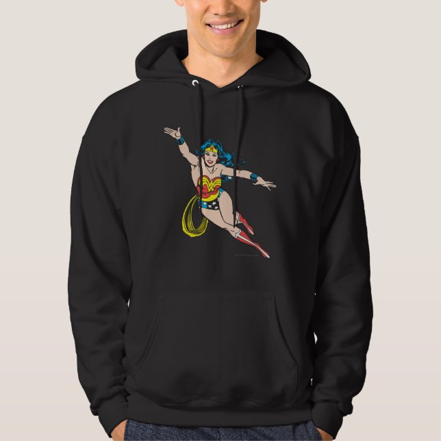 Sudadera Mujer Maravilla Volando Hacia Adelante (Anverso)