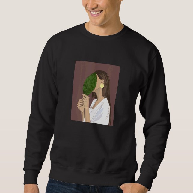 Sudadera Mujer moderna chic minimalista abstracta botánica  (Anverso)