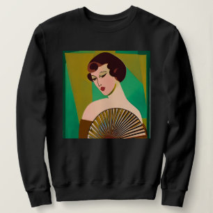 Sudadera Mujer moderna de estilo Art Deco con ventilador