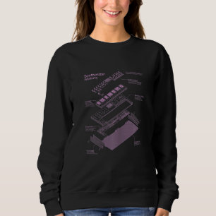 Sudadera Mujer música de sintetizador para música electróni