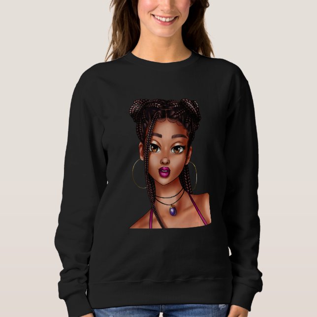 Sudadera Mujer Negra Africana Hermosa (Anverso)