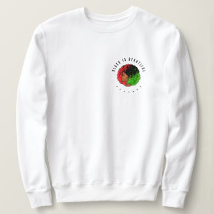Sudadera Mujer niña negra panafricana orgullo afro verde ro