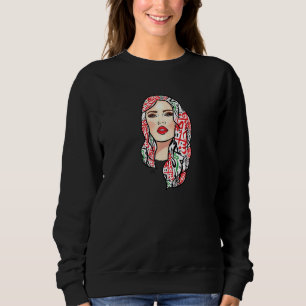 Sudadera Mujer palestina hermosa con caligrafo árabe